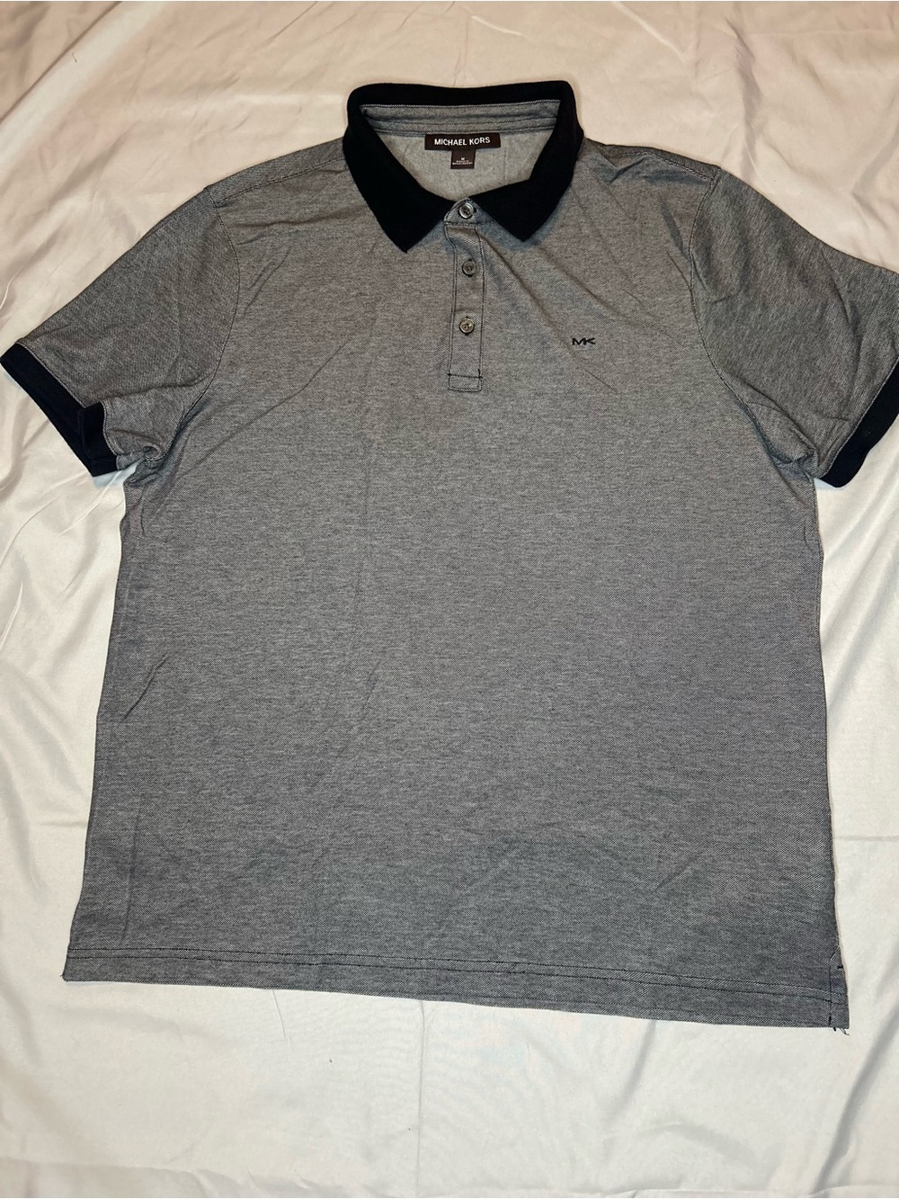 Michael Kors Gray Polo with Black Collar and Cuffs
